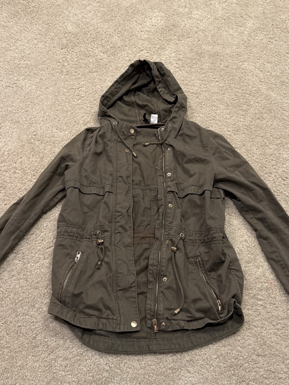 H&M Women's Utility Hooded Jacket in Gray